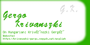 gergo krivanszki business card